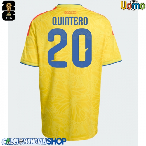 Maglie da calcio Colombia Juan Fernando Quintero #20 Prima Maglia Mondiali 2026  Manica Corta